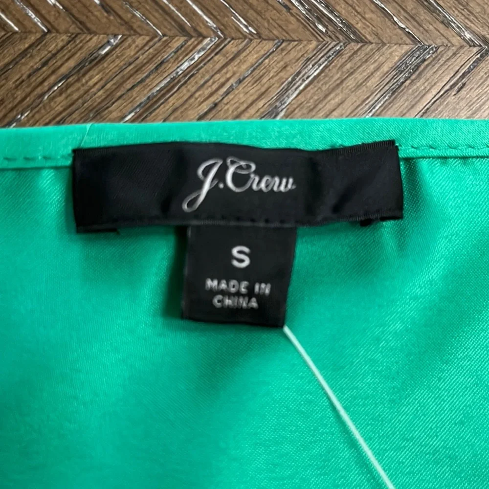 NWT J. Crew silky green (bright patina) cami top Size S